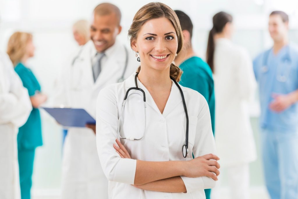 woman smiling at work
